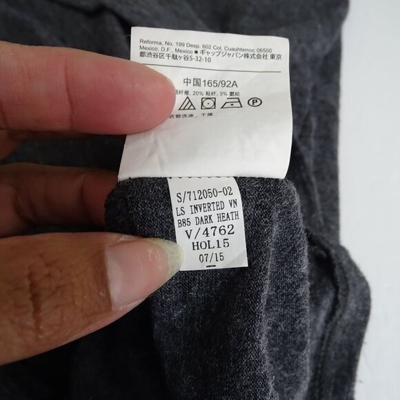 Old Navy Dark Heather Gray V-Neck Dolman Long Sleeve Knit Dress Women Size M - Picture 7 of 11